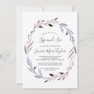 Invitation Végétation d'hiver Wreath Sip and See