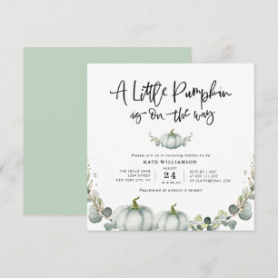 Invitation végétation eucalyptus petit citrouille