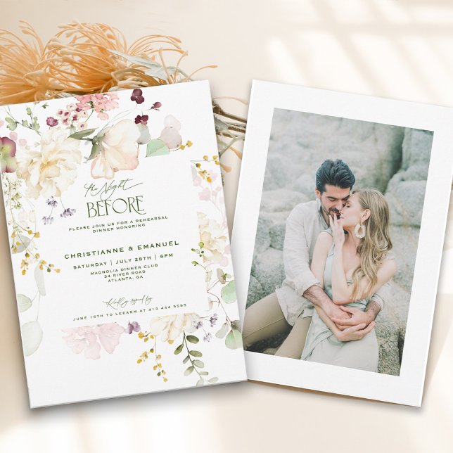 Invitation Végétation Florale La Nuit Avant Le Dîner De Répét (Créateur téléchargé)