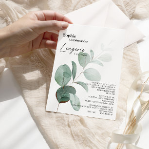 Invitation Végétation moderne White Bridal Lingerie Douche
