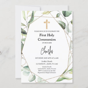Invitation Végétation Première sainte communion Neutre