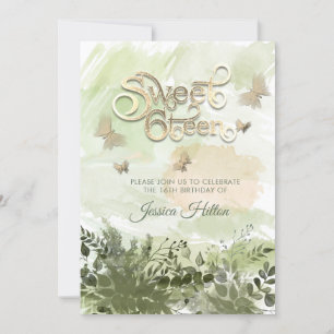 Invitation Végétation romantique sweet sixteen de jardin à pa