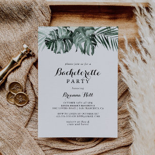 Invitation Végétation tropicale Bachelorette Florale Blanche