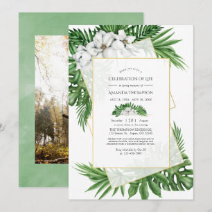 Invitation Végétation tropicale Célébration géométrique de la