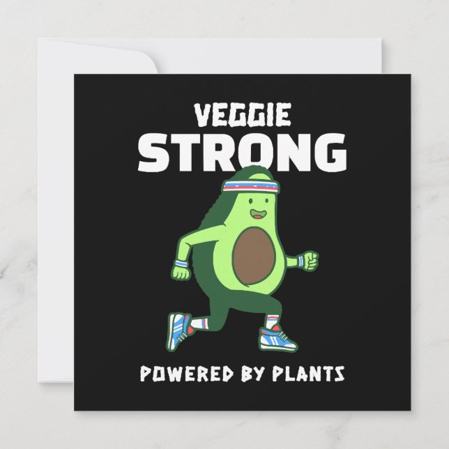 Invitation Veggie Strong, Alimenté par les plantes (Dos)
