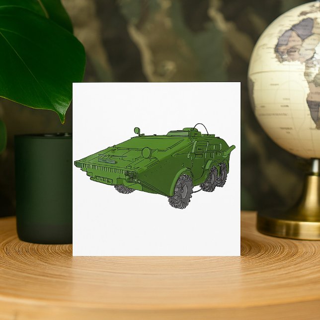 Invitation Véhicule militaire blindé vert (Créateur téléchargé)
