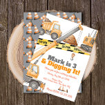 Invitation Véhicules de Construction Camion à benne 3e Annive<br><div class="desc">Cartes d'invitation d'anniversaire de camion à benne mignon pour la construction</div>