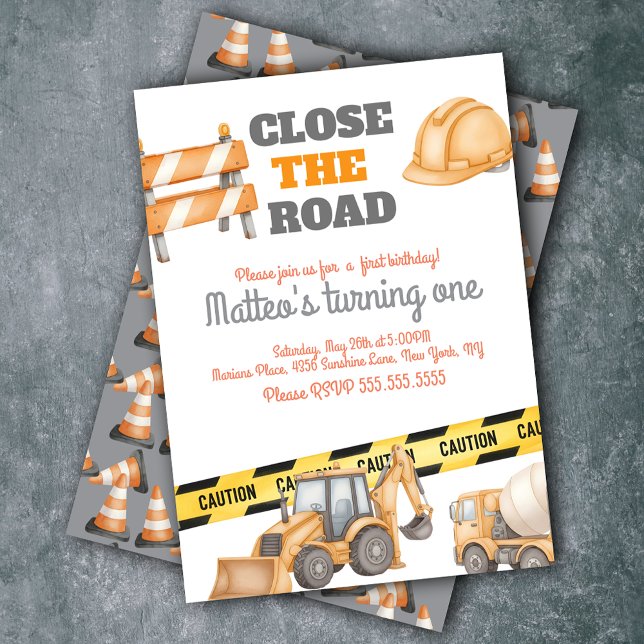 Invitation Véhicules de construction Camion à benne basculant (Créateur téléchargé)