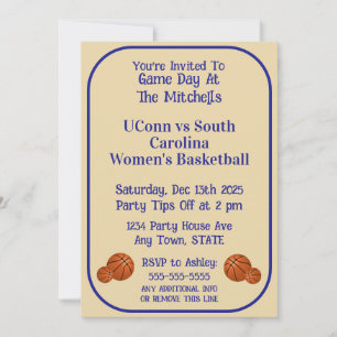 Invitation Veillée de basketball du jour de match 