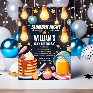 Invitation veilles luisantes Sleepover Fête de bois 13e anniv