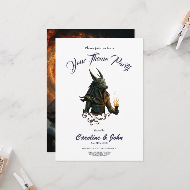 Invitation Veilleur de l'Au-delà – Anubis.   (Devant/Arrière en situation)