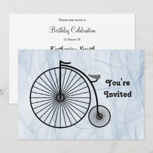 Invitation Vélo Antique Haute Roue Anniversaire