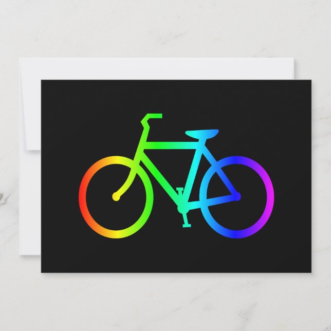 Invitation Vélo arc-en-ciel ombré brillant (Devant)
