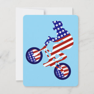 Invitation Vélo BMX patriotique américain