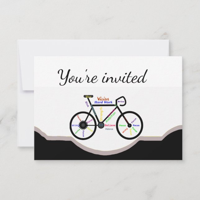 Invitation Vélo de compétition fête d'anniversaire (Devant)