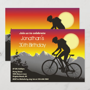 Invitation Vélo de montagne personnalisé Anniversaire