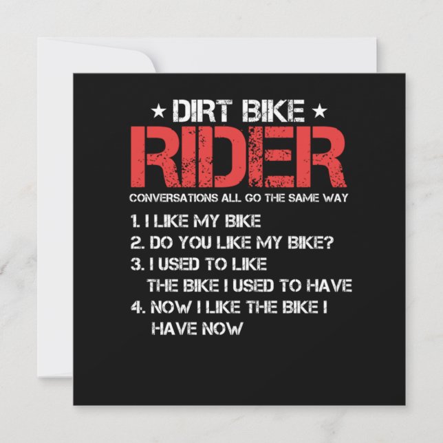 Invitation Vélo Dirt Rider Motocross Motorcycle Motorbike Gif (Devant)