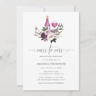 Invitation Vélo profond Floral Fête des mariées Dégustation d