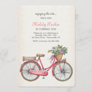 Invitation vélo rose
