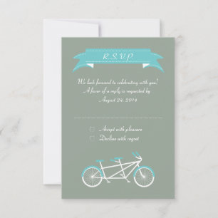 Invitation Vélo tandem (gris / bleu) RSVP