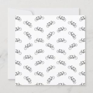 Invitation Vélo Tandem Vintage Deux Places Bicyclette COULEUR