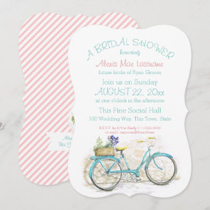 Invitation Vélo vintage avec Fête des mariées panier