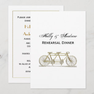 Invitation Vélo Vintage Construit Pour Deux / Vélo Tandem Or