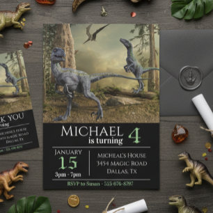 Invitation Velociraptor Raptor Anniversaire
