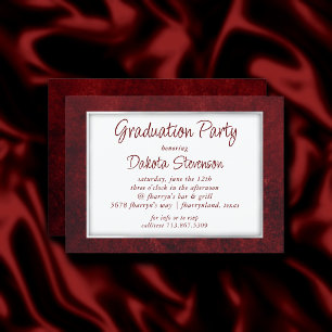 Invitation Velvet Grad   Ruby Crimson Rouge Classic Aquarelle