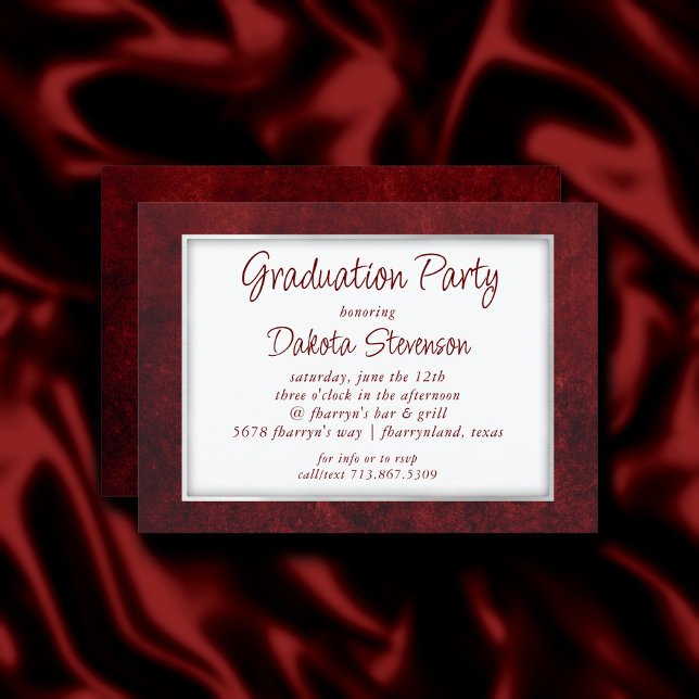 Invitation Velvet Grad | Ruby Crimson Rouge Classic Aquarelle (Créateur téléchargé)