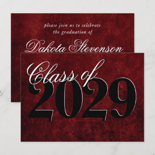 Invitation Velvet Grad   Ruby Red Crimson Jewel Tone Grunge