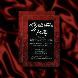 Invitation Velvet Grad   Ruby Red Jewel Tone Graduation Party