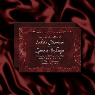 Invitation Velvety Henna Damask   Grunge rouge