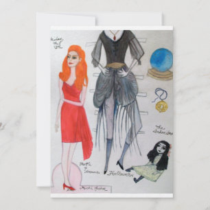 Invitation Vendredi la 13ème poupée papier