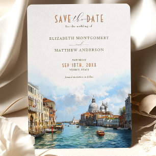 Invitation Venetian Elegance Waterfront Sauvegarder la date