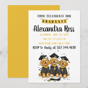 Invitation Venez célébrer nos chiens goldendoodle diplômés