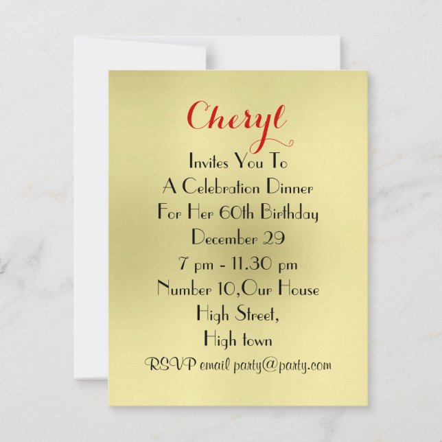 Invitation Venez Diner Avec Moi Dîner Fête Cadre (Devant)