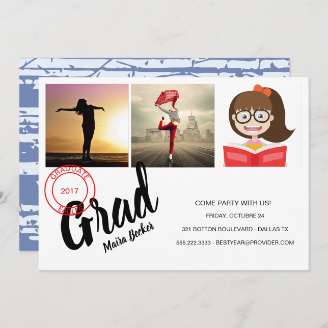 Invitation Venez faire la fête avec nous ! (Devant / Derrière)