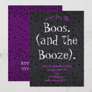 Invitation Venez pour la fête d'Halloween pour adultes Boos e