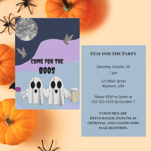 Invitation Venez pour les HUÉE Restez pour la Soirée Hallowee