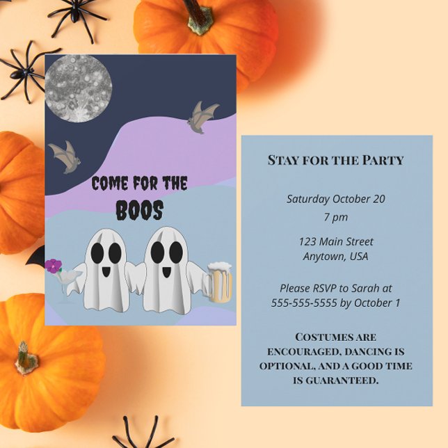 Invitation Venez pour les HUÉE Restez pour la Soirée Hallowee (Créateur téléchargé)