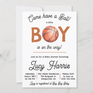 Invitation Venez prendre un ballon ! Baby shower Baby Boy Bas