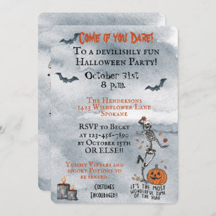 Invitation Venez Si Vous Osez Skeletons Fête D'Halloween