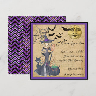 Invitation Venez si vous osez sorcier fête d'Halloween
