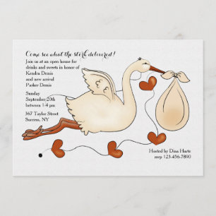 Invitation Venez voir ce que la cigogne a livré