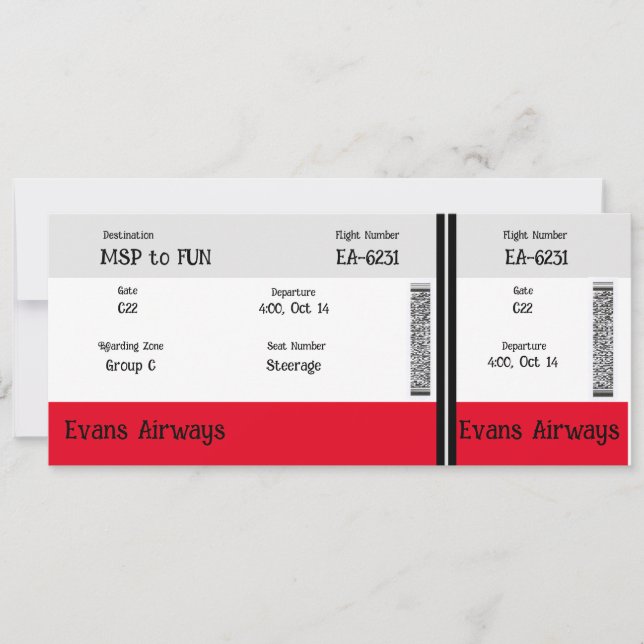 Invitation Venez voler avec nous (Devant)