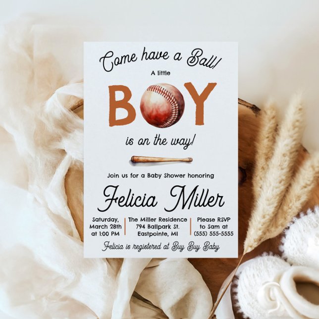 Invitation Venez vous amuser ! Fête de naissance de bébé garç (Créateur téléchargé)