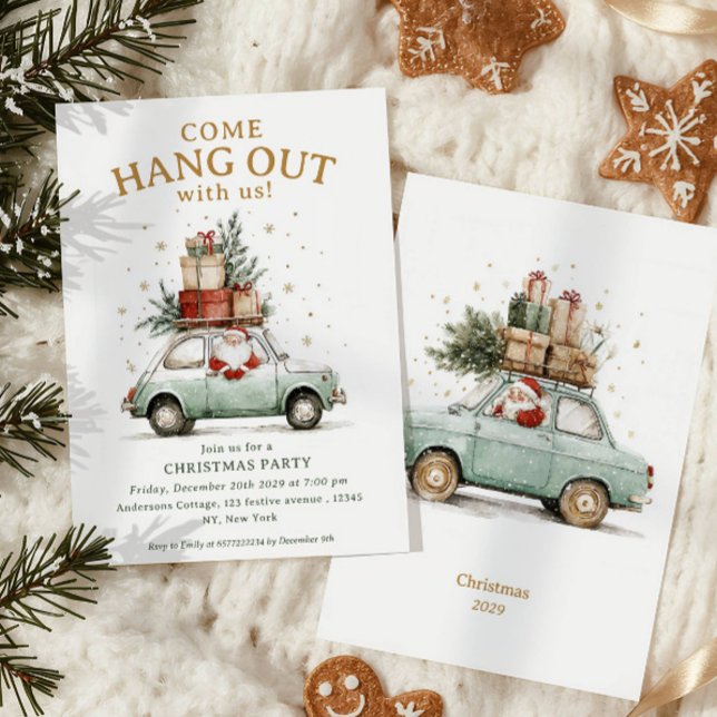 Invitation Venez vous amuser Soirée du Père Noël Fantaisiste  (Créateur téléchargé)