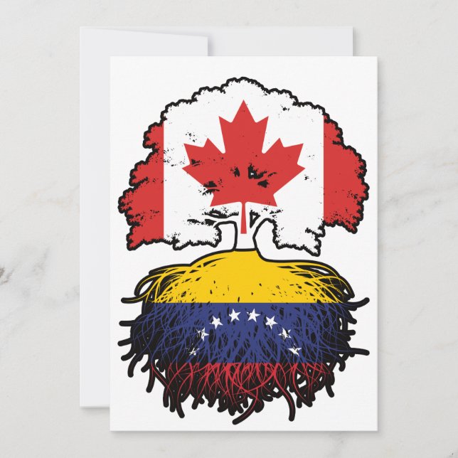 Invitation Venezuela Venezuela Canada vénézuélien racines d'a (Devant)