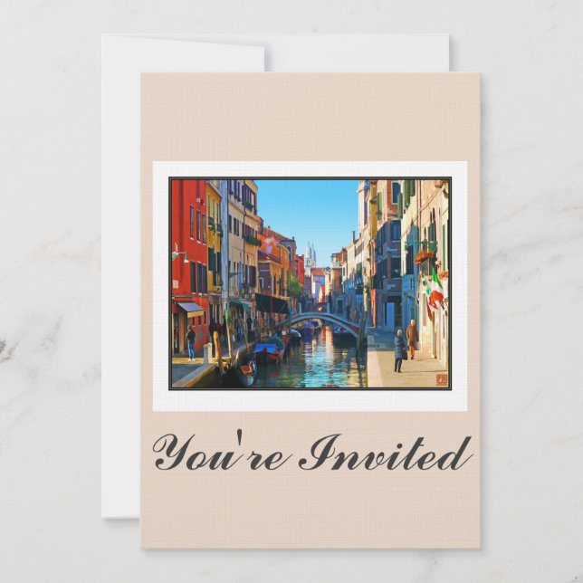 Invitation Venice Alley avec une citation d'amour (Devant)